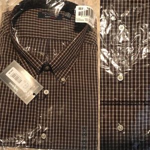 Roundtree and York Travel Smart Shirt Dark Brown